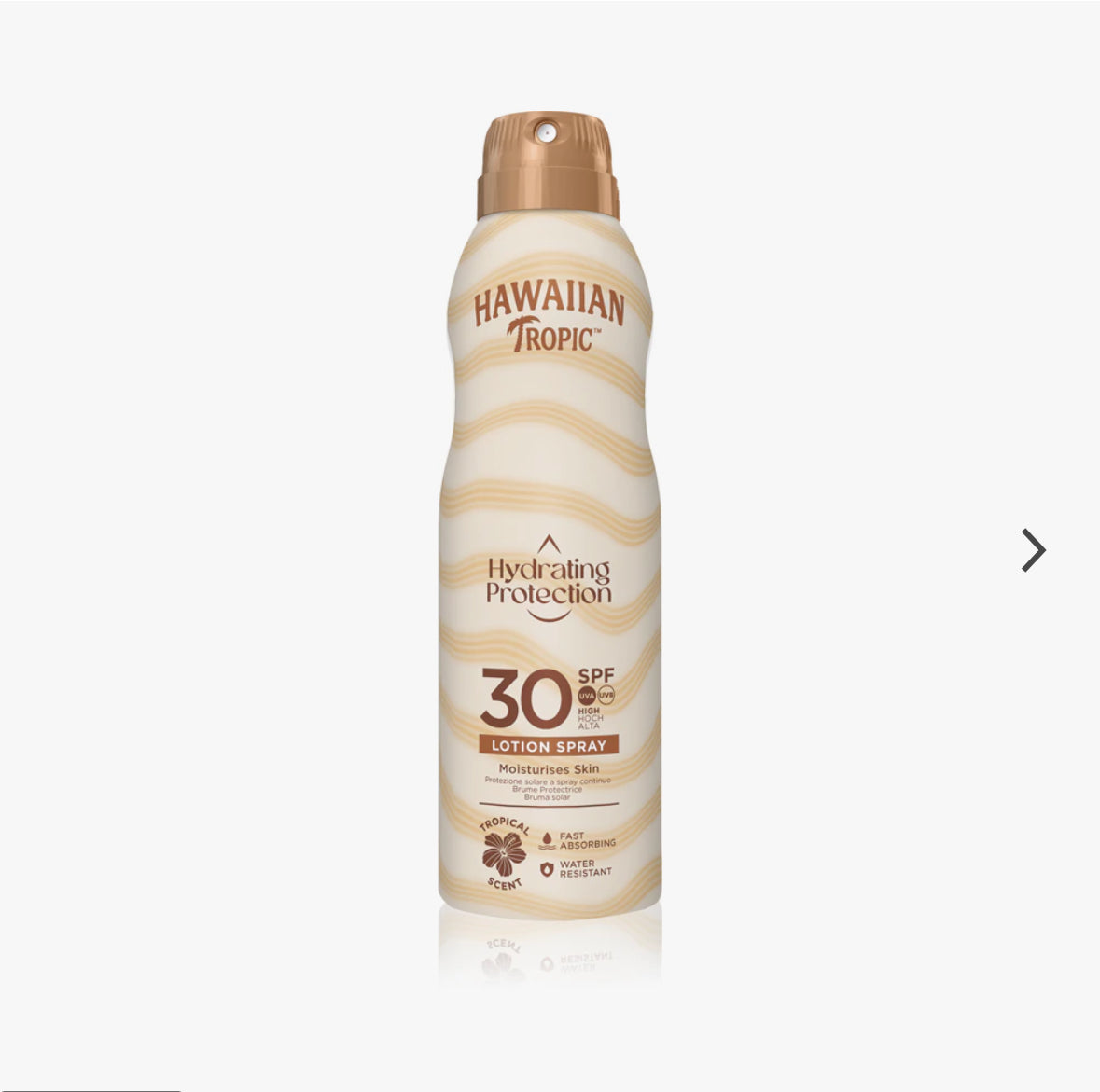 Hawaiian Tropic
Hydrating Protection Lotion Spray
spray abbronzante SPF 30 177 ml