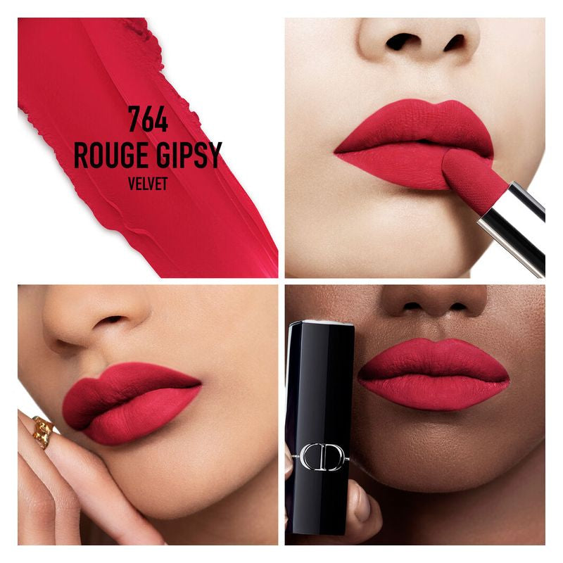 Rouge Dior
Rossetto a lunga tenuta colore couture – finish velvet, satin e la novità veil – trattamento floreale idratante