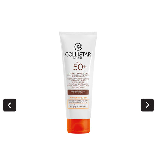 COLLISTAR
Abbronzatura
Crema corpo solare spf50+ protezione correttiva
Crema solare corpo alta prot