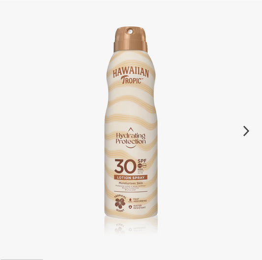 Hawaiian Tropic
Hydrating Protection Lotion Spray
spray abbronzante SPF 30 177 ml