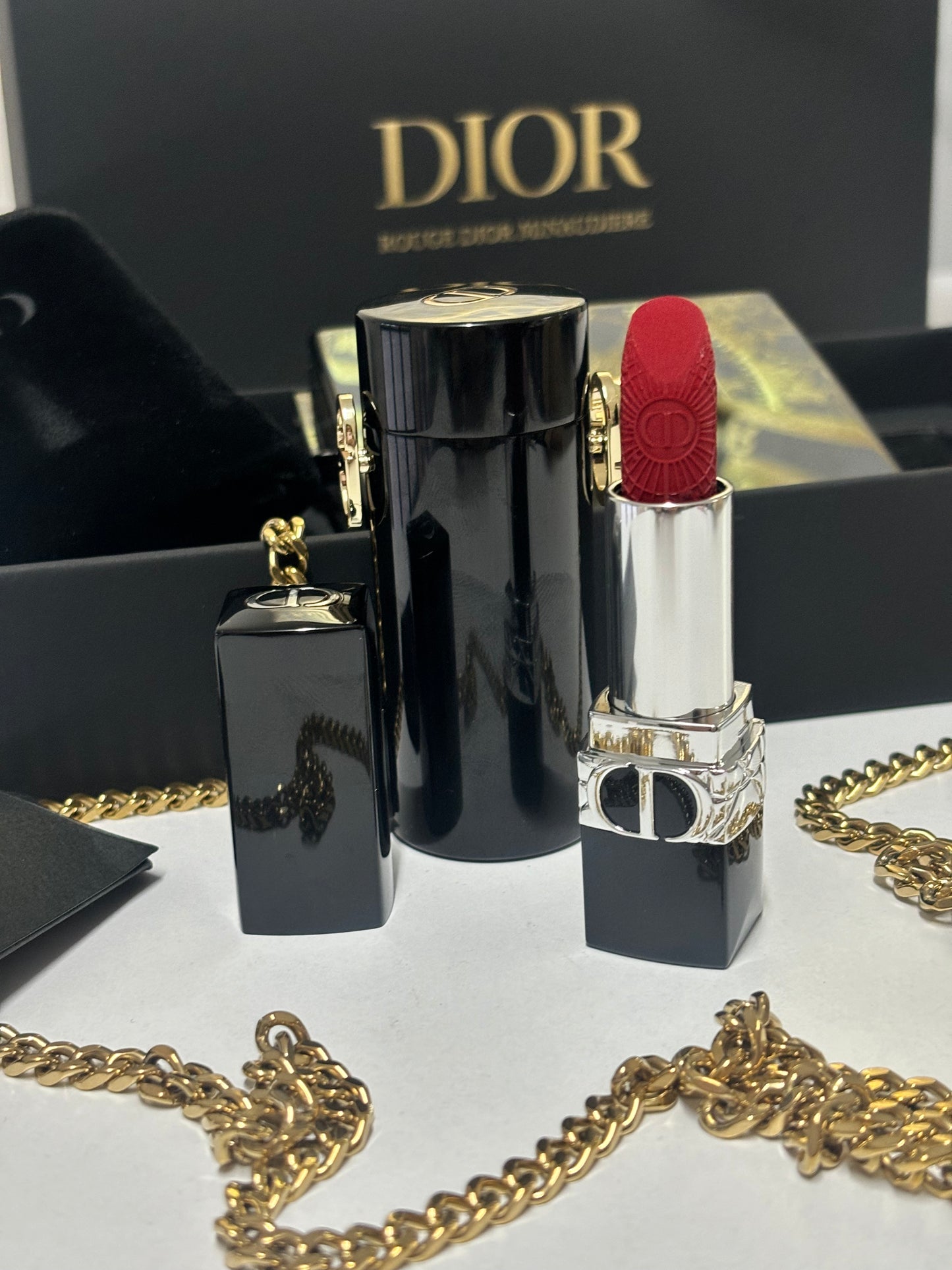 DIOR rouge minaudiere custodia e porta rossetto x3 ricariche, edizione limited edition