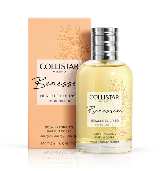 BENESSERE NEROLI E ELICRISO - EAU DE TOILETTE
Vivace fragranza corpo agrumata e aromatica