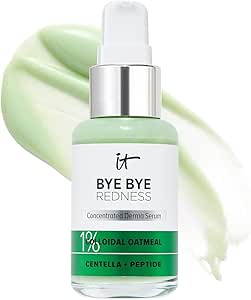 IT Cosmetics, Siero lenitivo anti-arrossamento, riduce il rossore e rafforza la barriera cutanea, idratazione 24h, con avena colloidale, Centella, Peptidi per tutti i tipi di pelle, Bye Bye Redness,